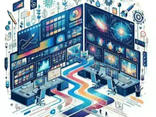 "Collage of top software icons for creating professional video slideshows, featuring tools like Adobe Premiere Pro, Animoto, and Canva, ideal for impactful presentations."