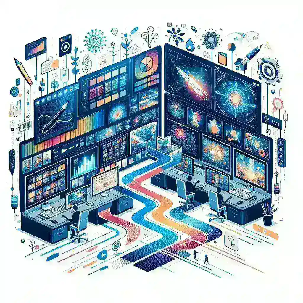 "Collage of top software icons for creating professional video slideshows, featuring tools like Adobe Premiere Pro, Animoto, and Canva, ideal for impactful presentations."
